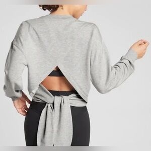 Athleta Yoga Tie Back Sweatshirt - Size XXS - gray